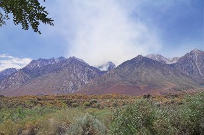 Sierra  and forest fire from Hwy. 395