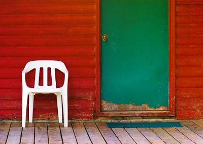 White Chair & Green Door