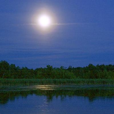 Twilight Moon Over the Scugog River