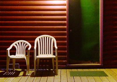 Two Chairs & Green Door 20050907