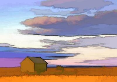 Farm Building on the Prairie Art