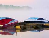 Boats in River Mist