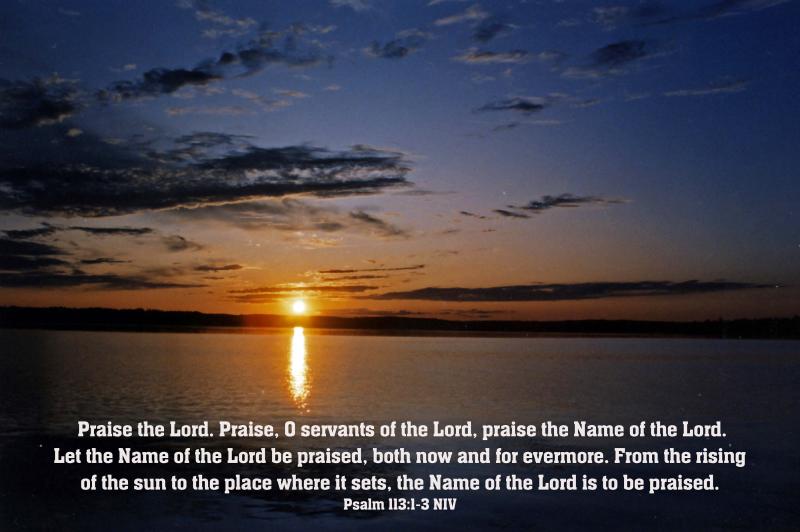 Sunset on Lake Kabekona in Northern Minnesota - Psalm 113