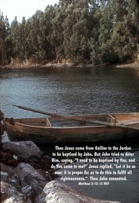 The Jordan River with verses from Matthew