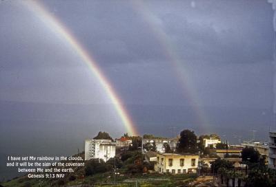 Double Rainbow Over the Sea of Galilee - Genesis 9:12