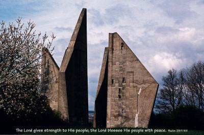 World War II Peace Monument above Friedland, Germany - Psalm 29:11