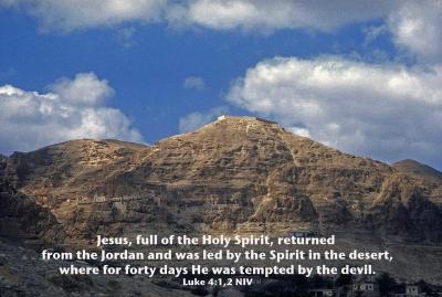 The Mount of Temptation in the Wilderness Above the Jordan Valley - Luke 4
