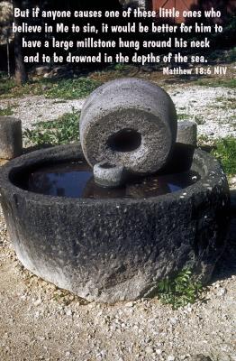 Ancient Millstone at Capernaum - Matthew 18