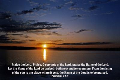 Sunset on Lake Kabekona in Northern Minnesota - Psalm 113