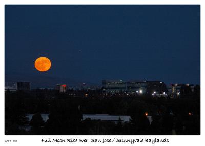 Full Moon rising over San Jose from the Sunnyvale Baylands