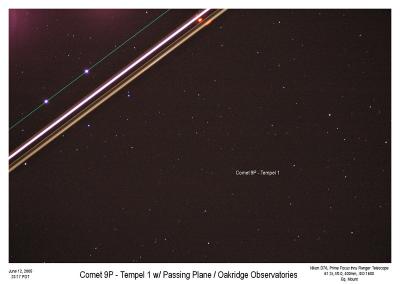 Comet Tempel 1 w/ passing jet