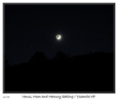 Venus, Moon, and Mercury setting