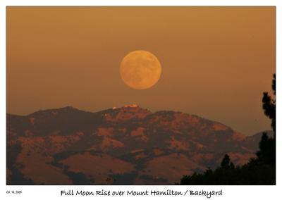 Full Moon Rising over Mount Hamilton and Lick Observatories