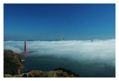 The fog rolling into San Francisco Bay