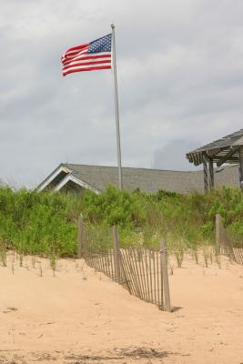 Dunes with flag