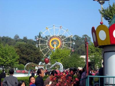 Here is the ferris wheel in the Pyongyang amusement park.  Foreigners rarely visit the park.  