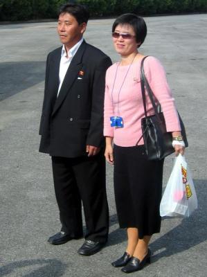 Our two NK guides.  Mr. Han and Mrs. Kim.