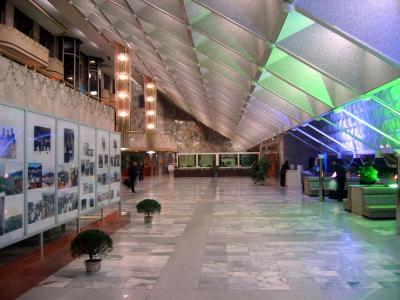 Lobby of the Yanggakdo Hotel, Pyongyang.  This is where I stayed in Pyongyang on the second trip.