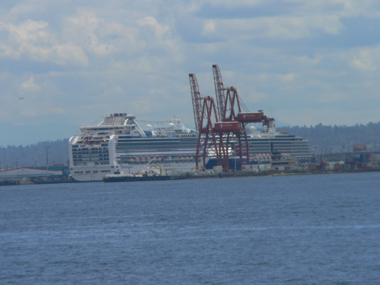 Many cruise ships stop by Seattle