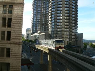 Futuristic monorail to the Space Needle