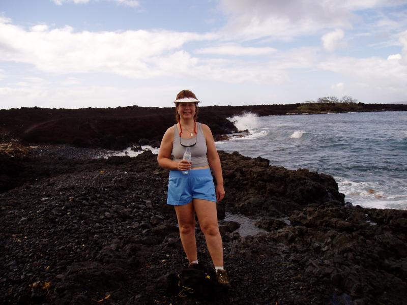 Maui lava hike.  Begenning.  Hard walking.