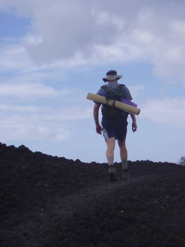 Hiking over lava to fish bowl.  Ahihi Kinau Natural Area Reserve