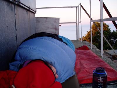 Sleeping on platform