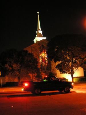 Church at night on Valley View Lane in Dallas.JPG