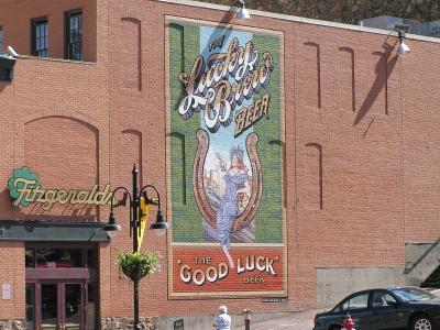 The Good Luck Beer sign in Blackhawk Co.JPG