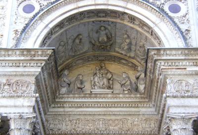 Certosa west entrance tympanum
