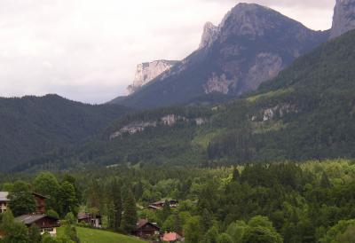 A view down a valley reminiscent of Yosemite.
