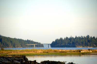 The bridge to Marrowstone Island, from Kala Point.