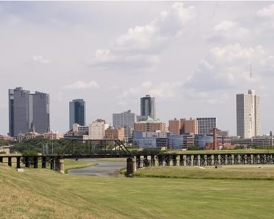 Downtown from Oakwood Cemetery