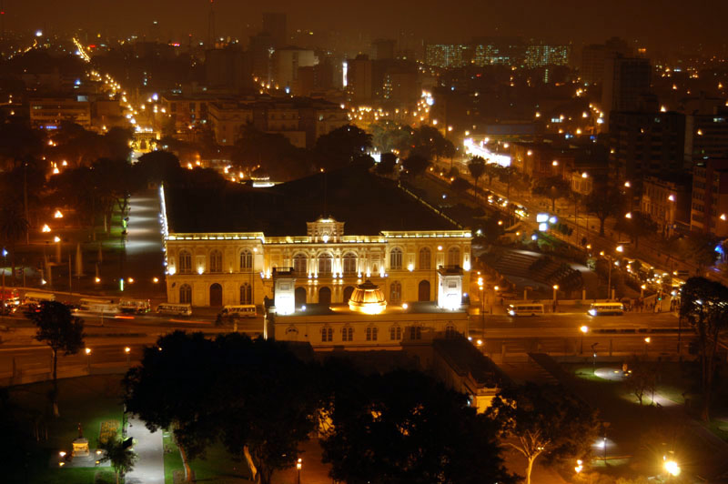 At night