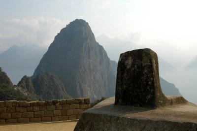 Machu Picchu - Intiwatana stone (replicating Huayna Picchu)