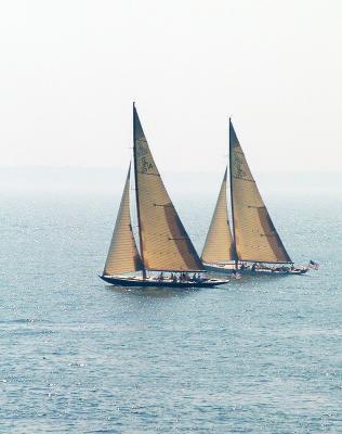 Twelve-meter Yachts, off Castle Hill Light