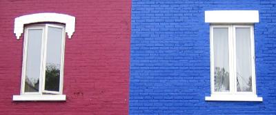 Blue and Red Windows