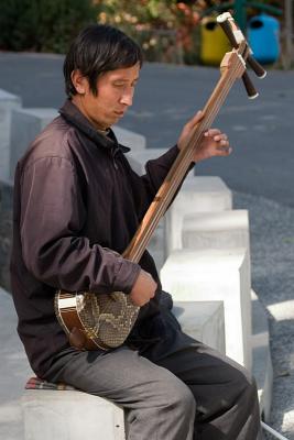Chinese banjo player.