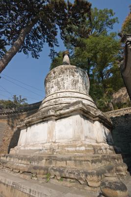 The two large trees in this picture are protecting this tomb of a famous monk of the temple.