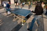 The US booth was trying to show off Ping Pong Diplomacy, but mostly random people used it all day long.
