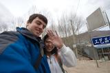 Li laoshi still hiding from the camera, even when her good buddy Jonathan wants to take a picture with her.