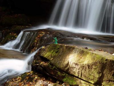 Gumby at upper Crow Creek Falls