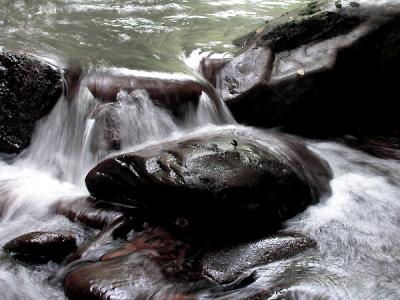 Rushing waters.