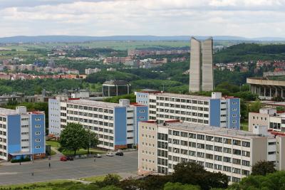 Housing, Koleje strahov, from Petrin tower.