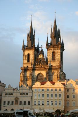 Tyn Church, sunset.