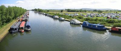 View down the moorings