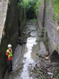 ...and to clear the culvert at the bottom of the lock ...