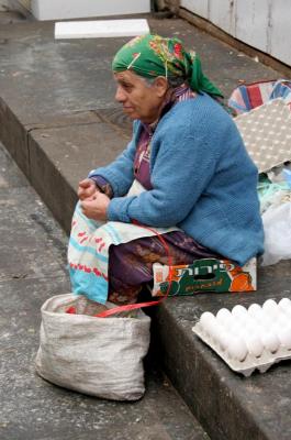Lady selling eggs