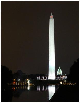 Washington Monument with WWII Memorial / Capital Building