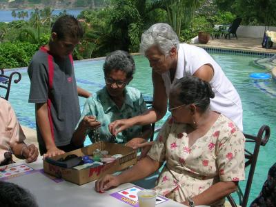 Bingo winner choosing her prize